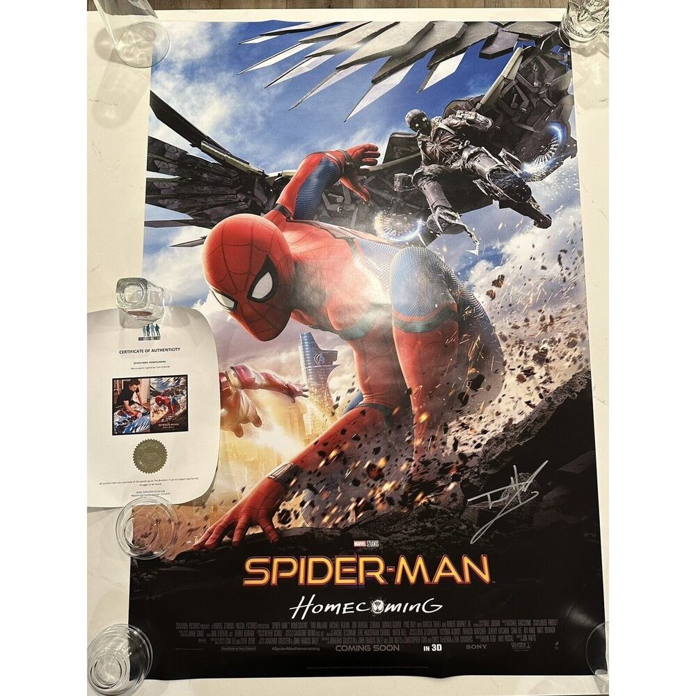 Tom Holland signed 27x40 Spider-Man Homecoming Movie Poster Brothers Trust COA